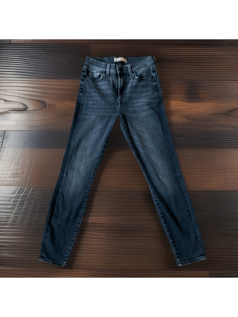 7 For All Mankind The Ankle Skinny Jeans Womens 26 Luxe Vintage High Rise